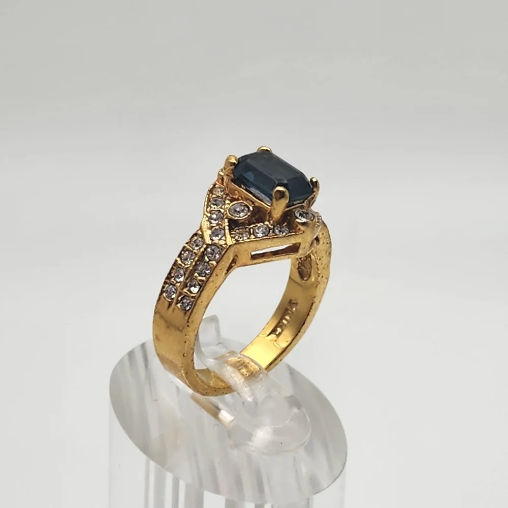 Lind 14K HGE Faux Sapphire & Cubic Zirconia Ring (7)